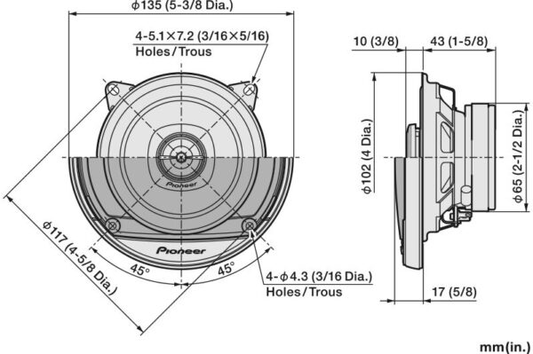 Авто говорители Pioneer TS-A1081F, 2-лентова коаксиална система, 230W Макс, IMPP™ - Image 5