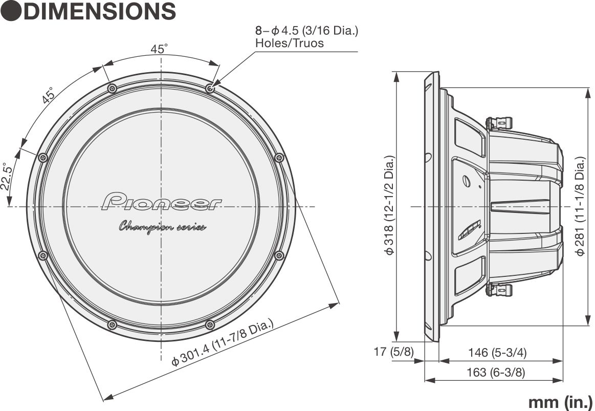 Pioneer TS-W32D4 12" (30см.) двунамотков субуфер (1500W) 4 Pioneer TS-W32D4 12" (30см.)  двунамотков субуфер (1500W) - Image 4